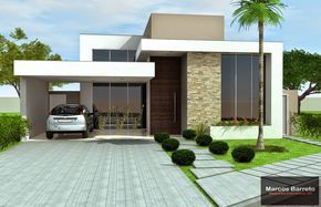 طراحی نمای ساختمان یک طبقه مدرن